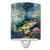 NEW Largemouth Bass Ceramic Night Light Compact, UL-Certified, Ideal for Bedroom, Bathroom, Nursery, Hallway, Kitchen, 6x4x3, Multicolor