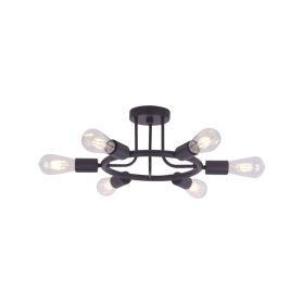 6 Light Modern Sputnik Lights Semi Flush Mount Ceiling Light Oil-Rubbed Bronze Finished
