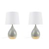 2-Tone Ceramic Table Lamp Set of 2