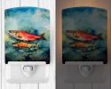 NEW Salmon Ceramic Night Light Compact, UL-Certified, Ideal for Bedroom, Bathroom, Nursery, Hallway, Kitchen, 6x4x3, Multicolor