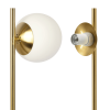 Ethereal Modern Small Brass Metal Table Lamp, Desk Lamp Fixture with White Glass Globe Shade