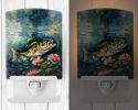 NEW Largemouth Bass Ceramic Night Light Compact, UL-Certified, Ideal for Bedroom, Bathroom, Nursery, Hallway, Kitchen, 6x4x3, Multicolor