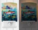 NEW Rainbow Trout Ceramic Night Light Compact, UL-Certified, Ideal for Bedroom, Bathroom, Nursery, Hallway, Kitchen, 6x4x3, Multicolor
