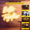VEVOR Better Together Neon Sign, 24" x 10" + 17" x 9" Warm White LED lights Sign, Adjustable Brightness with Remote Control and 12V Power Adapter