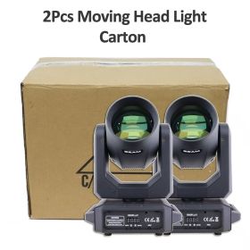 2Pcs/lot LED Moving Head Light 200W Beam+Spot+18 Rotating Prisms+Rainbow Effect Dj Stage Light Effect Light Disco Wedding Bar (Color: 2Pcs Carton Case, Plug Type: UK Plug)