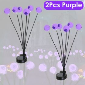 2Packs/4Packs Solar Scary Eyeballs Lights Outdoor Halloween Decoration Swaying Light Halloween Path Lights Ornaments with Total 12LED IP65 Waterproof (Product type: 2Pcs Purple)