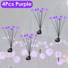 2Packs/4Packs Solar Scary Eyeballs Lights Outdoor Halloween Decoration Swaying Light Halloween Path Lights Ornaments with Total 12LED IP65 Waterproof (Product type: 4Pcs Purple)