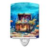 NEW Treasure Chest Ceramic Night Light Compact, UL-Certified, Ideal for Bedroom, Bathroom, Nursery, Hallway, Kitchen, 6x4x3, Multicolor