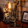 Shadow Steampunk Handmade Vintage Adjustable Pipe Lamp