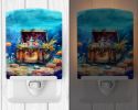NEW Treasure Chest Ceramic Night Light Compact, UL-Certified, Ideal for Bedroom, Bathroom, Nursery, Hallway, Kitchen, 6x4x3, Multicolor